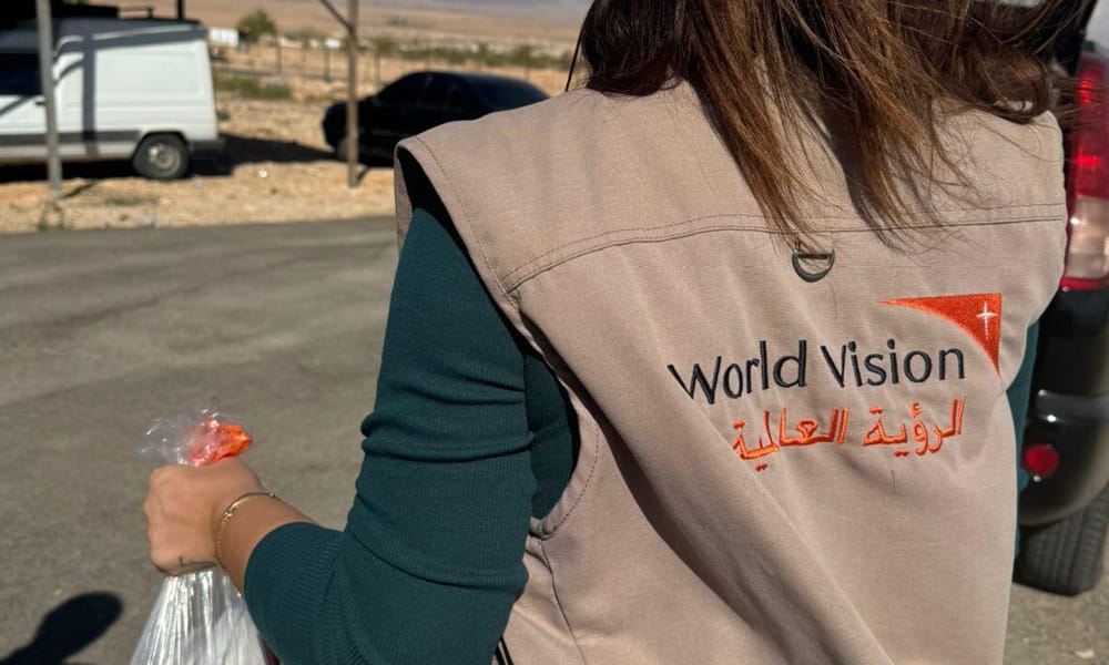 Takaa kuvattu kuva World Vision Libanonin työntekijästä.