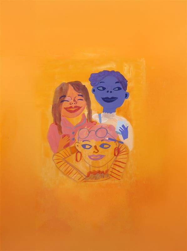 Animoitu kuva jossa kolme tyttöä