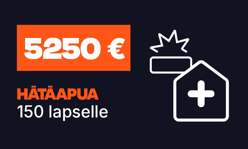 5250 eurolla annat hätäapua 150 lapselle.