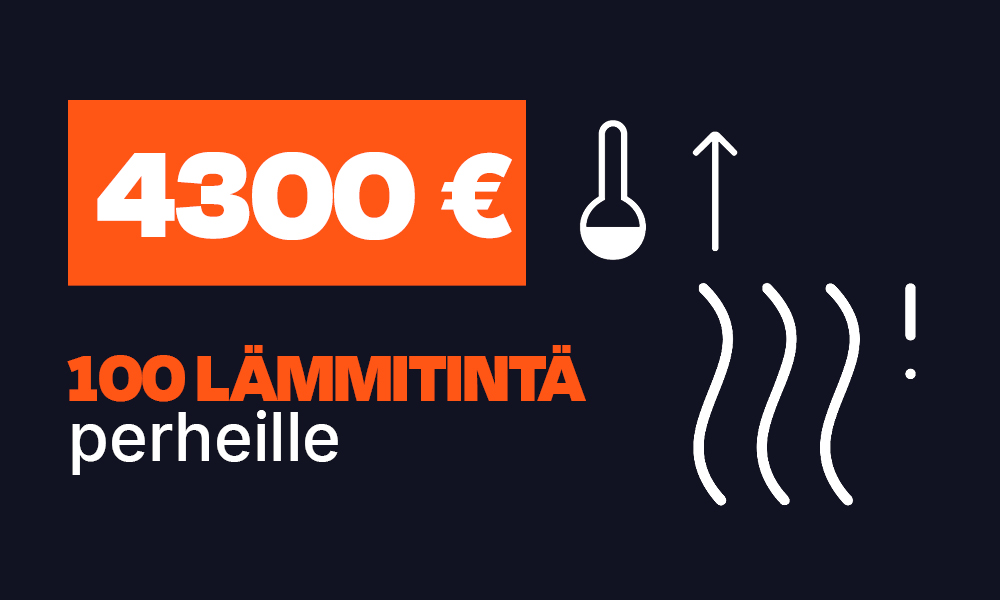 4300 eurolla lahjoitat 100 lämmitintä perheeille.